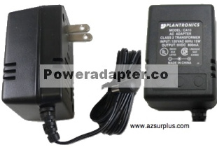PLANTRONICS CA10 AC ADAPTER 9VDC 800mA Linear POWER SUPPLY TR - Click Image to Close